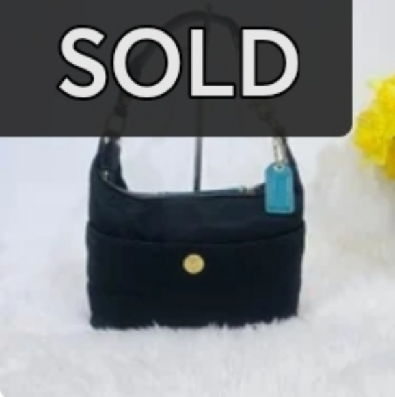 NOT FOR SALE*Coach Black Shoulder Bag with Gold Accents - Picture 1 of 17